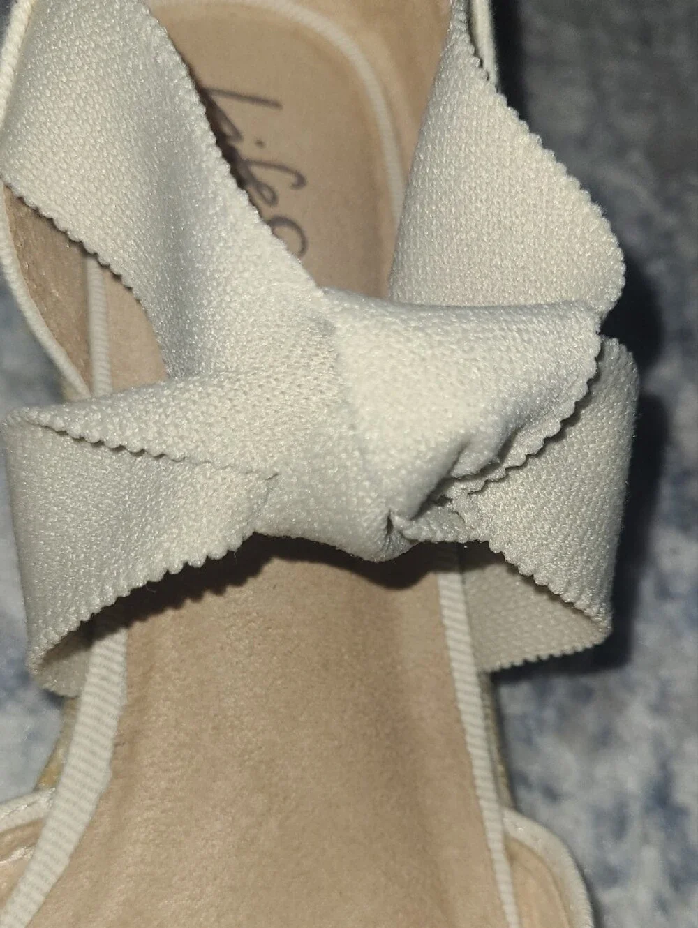 LifeStride Cream Espadrille Bow Flats